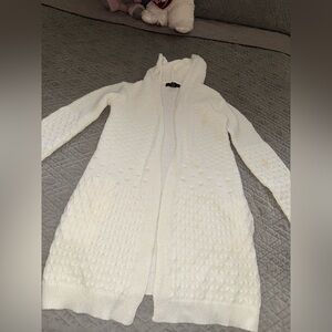 Women's White Hooded Sweater